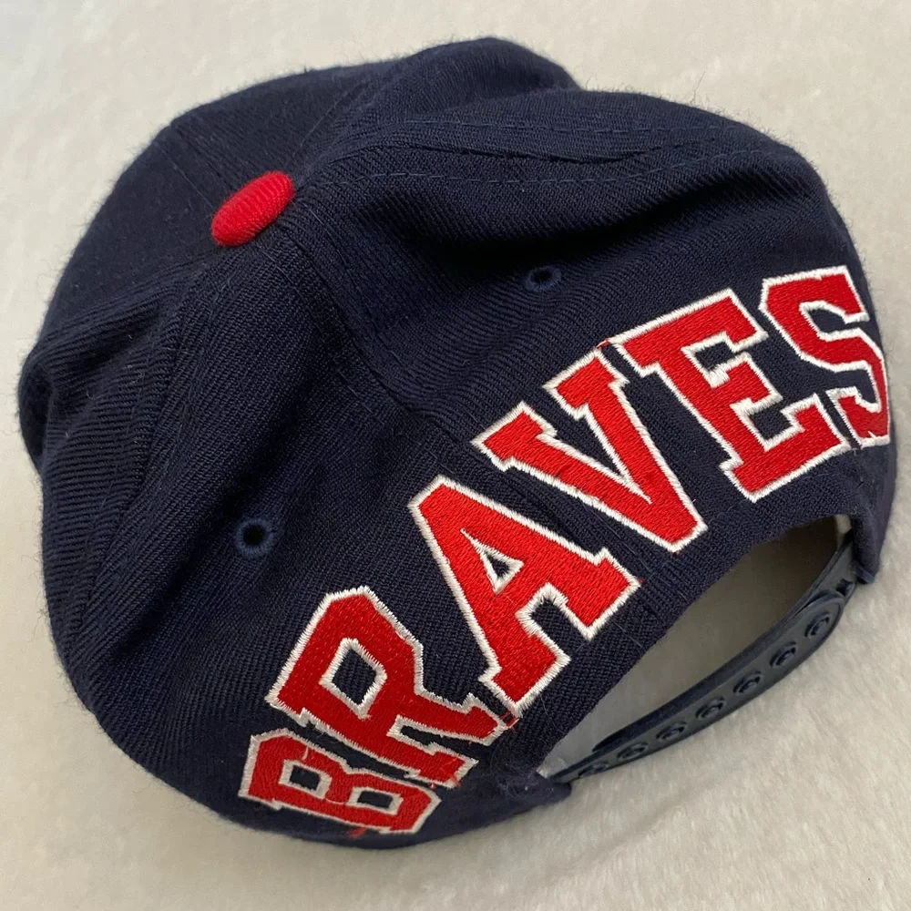 {VTG} Genuine Merchandise American Needle | Atlanta Braves Spellout Snapback Hat - Picture 5 of 15